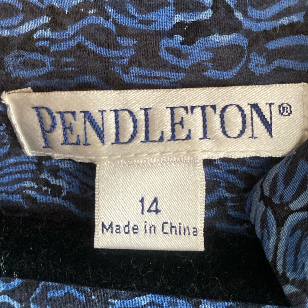 Pendleton Long Sleeve Detachable Bow Button Down … - image 8